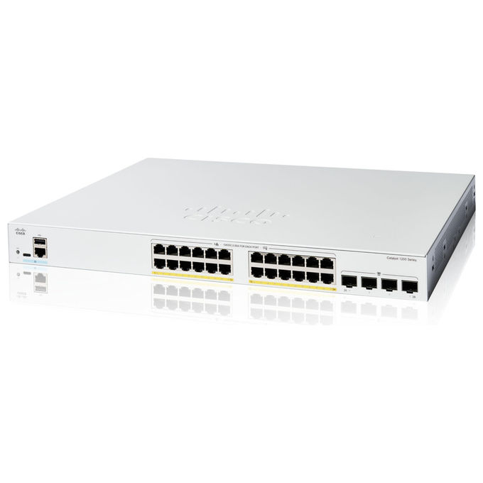 Cisco C1200-24FP-4G Switch Smart Catalyst 1200-24FP-4G 24 Porte GE 4x1GE SFP PoE Bianco