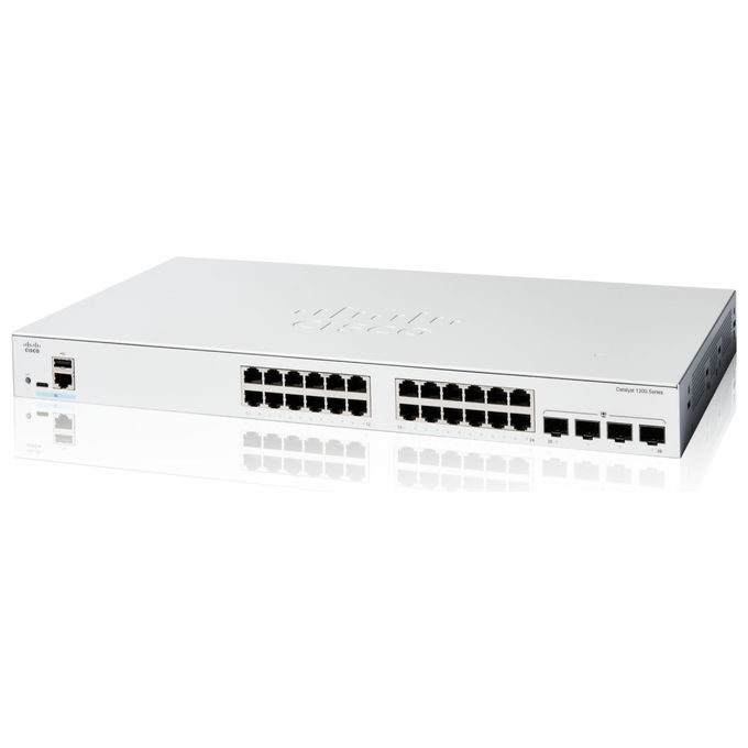 Cisco C1200-24T-4G Switch Smart Catalyst 1200-24T-4G 24 porte GE 4x1GE SFP Bianco