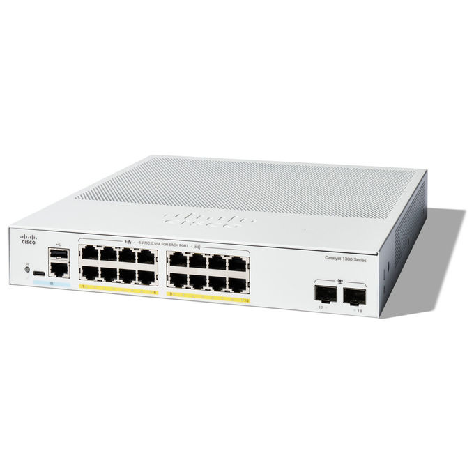 Cisco C1300-16FP-2G Switch di Rete Gestito 16 Porte Gigabit Ethernet 2x SFP Bianco