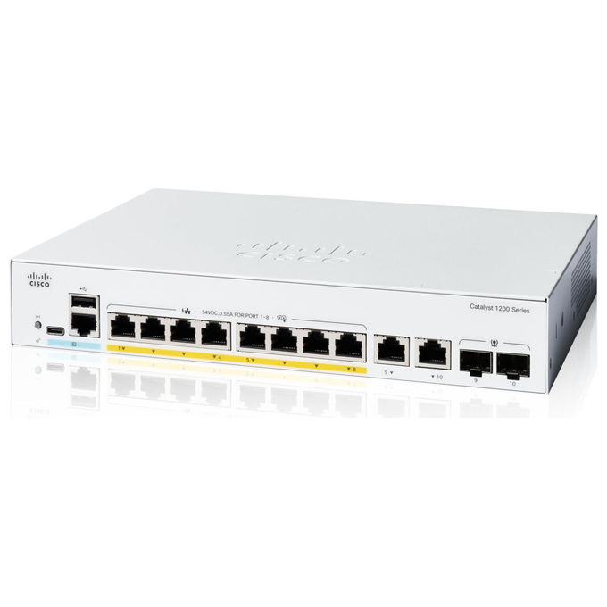 Cisco Catalyst C1200-8FP-2G Switch Smart 8 Porte GE Full PoE 2x1GE Combo