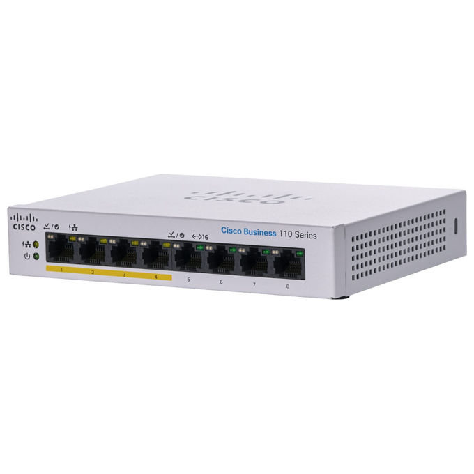 Cisco CBS110-8PP-D-EU Switch non Gestito 8 Porte Gigabit Ethernet PoE Grigio CBS110-8PP-D Cisco CBS110-8PP-D-EU Switch non Gestito 8 Porte Gigabit Ethernet PoE Grigio CBS110-8PP-D
