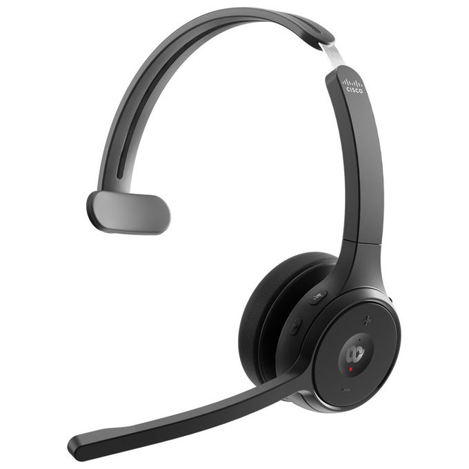 Cisco Cuffia Mono Over-Ear HS-WL-721-BUNA-C Bluetooth 5.0 Certificata Webex Nero
