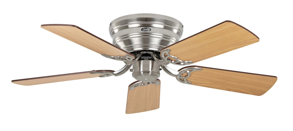 CLASSIC FLAT 103 III, Ventilatore senza Luce, CasaFan Colore Pale: Noce e Faggio, Corpo: Cromo Spazzolato