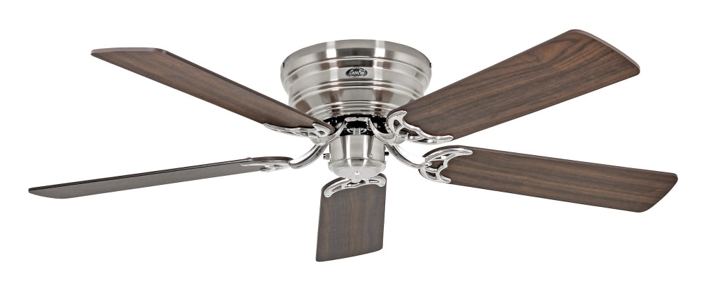 CLASSIC FLAT 132 III, Ventilatore senza Luce, CasaFan Corpo: Cromato, Colore Pale: Noce e Faggio