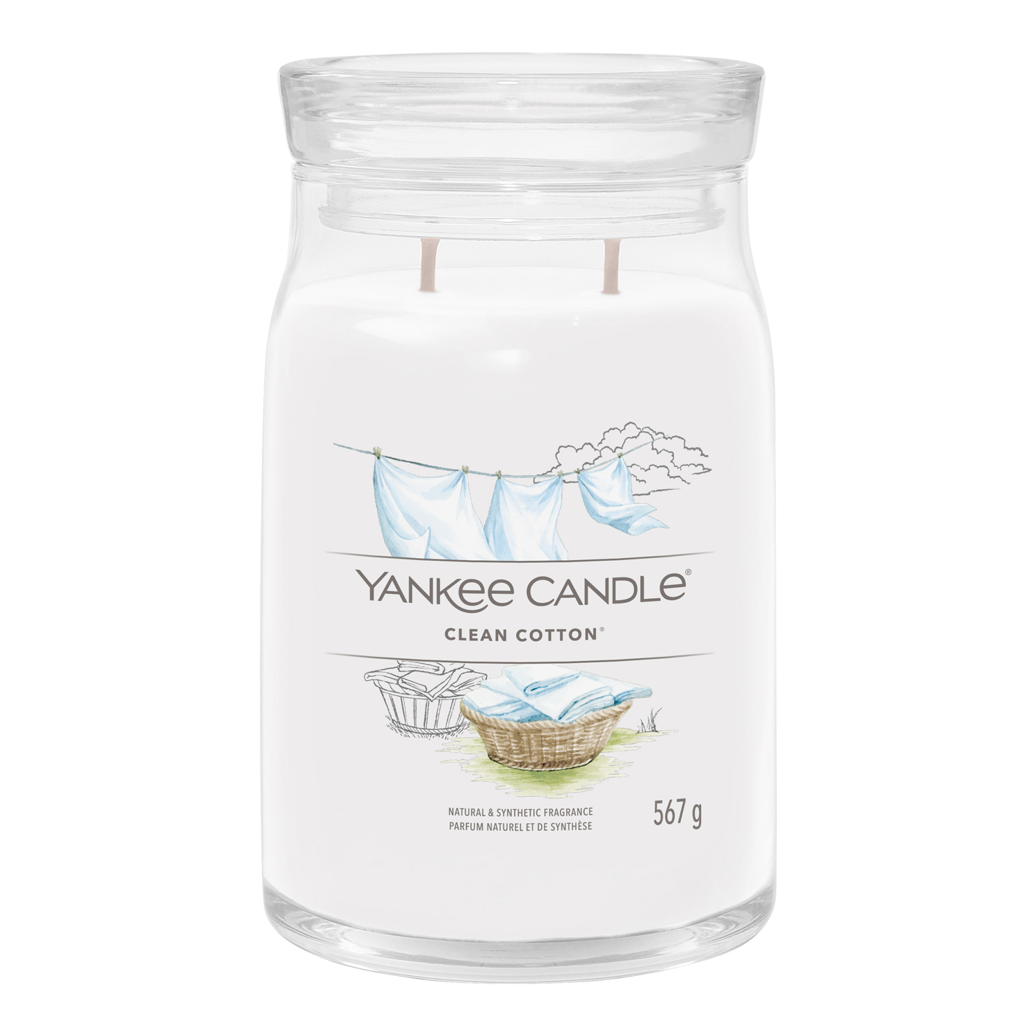 Clean Cotton, candela in giara grande Yankee Candle