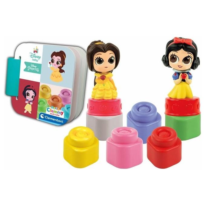 Clementoni 17843 Soft Clemmy Playset Disney Biancaneve e Belle 6 Mattoncini Morbidi Libricino Illustrato colore Multicolore