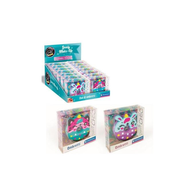 Clementoni Crazy Chic, ombretti bicolor tasty, cofanetto donut, kit trucco bambine 6 anni, anallergico, atossico, 18879