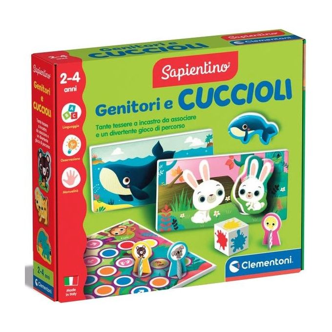 Clementoni Gioco Educativo Sapientino Baby Montessori Genitori e Cuccioli
