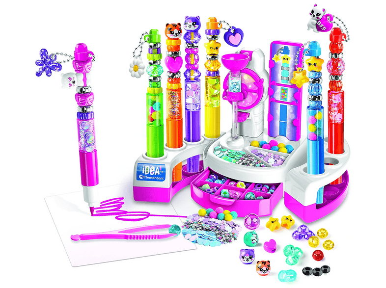 CLEMENTONI - L’Atelier dei Pennarelli Crea Idea 6+ Anni - Kit Creativo per Personalizzare 8 Pennarelli con oltre 100 Accessori