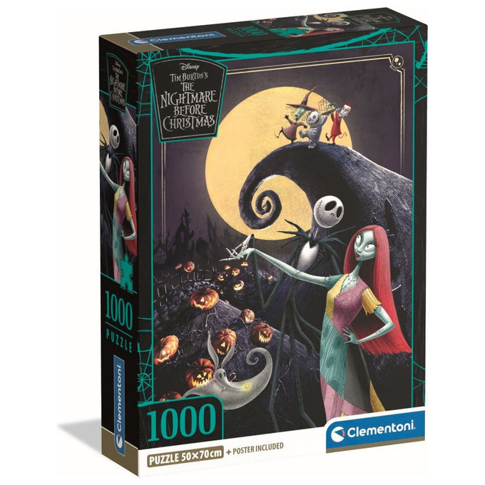 Clementoni, Puzzle 1000 Pezzi, Disney Nightmare Before Christmas