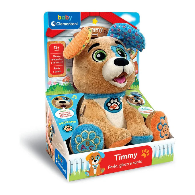 CLEMENTONI - Timmy Cagnolino Peluche Interattivo Parlante 12+ Mesi