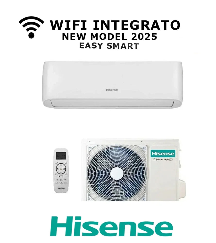 Climatizzatore Hisense EASY SMART 2025 WIFI INTEGRATO 12000 BTU Inverter CA35MR0BG + CA35MR0BW R-32