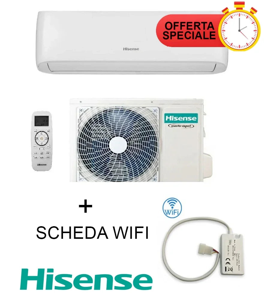 Climatizzatore Hisense Serie EASY SMART 24000 Btu + SCHEDA WIFI W4GX Inverter CA70BT1AG + CA70BT1AW R-32 Wi-Fi Optional