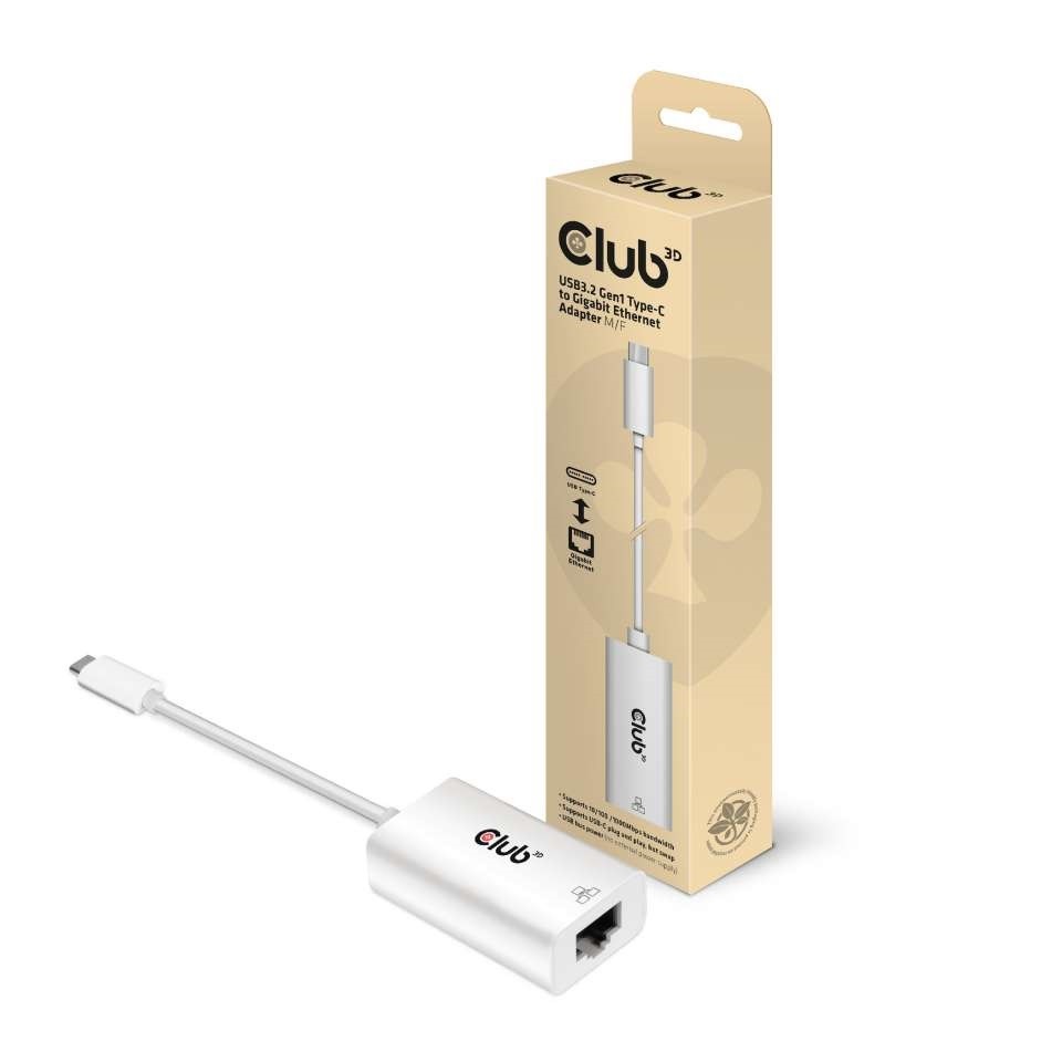 Club3D Usb Type C 3.1 Gen 1 Gen 1 Male To 1Gb Ethernet Female Active Adapter