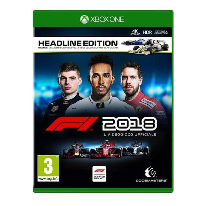 Codemasters 1027447 F1 2018 Headline Edition Videogioco Xbox One Lingua Italiana Blu-ray colore Nero