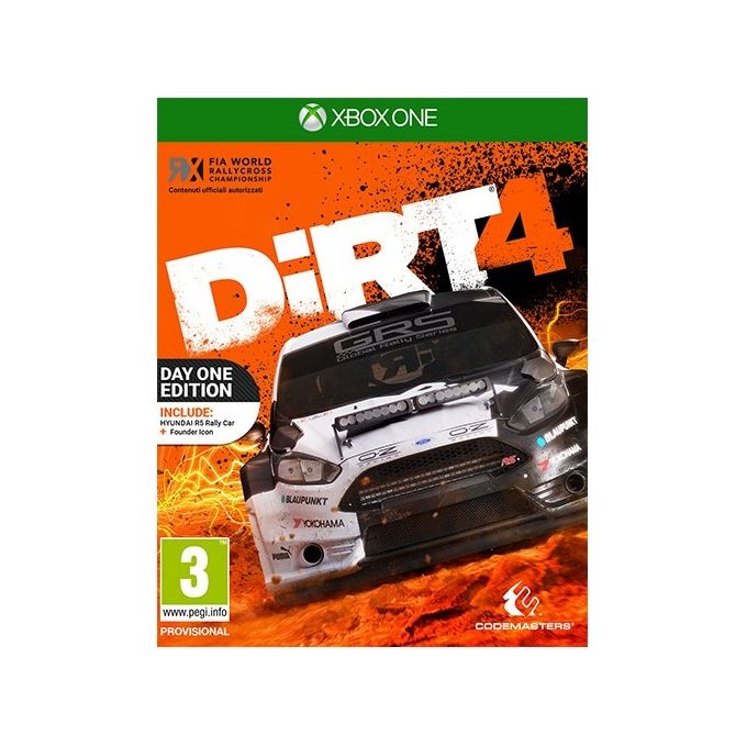 Codemasters 4020628788216 DiRT 4 Gioco Xbox One Edizione Day One Lingue ITA Tedesco Inglese Francese Spagnolo Polacco colore Nero