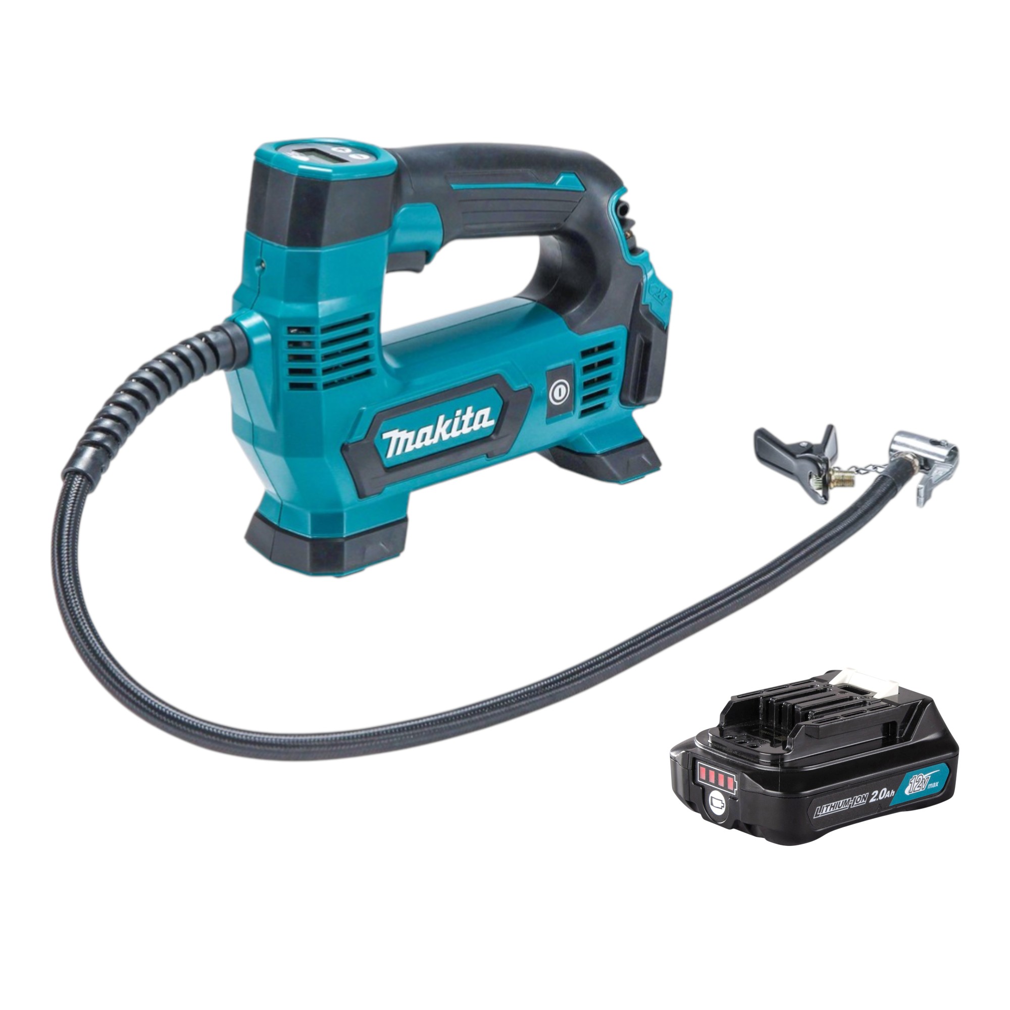 Compressore A Batteria Makita Mp 100 Da1 12 V Max. 8,3 Bar + 1x Batteria 2,0 Ah - Senza Caricabatterie Compressore A Batteria Makita Mp 100 Da1 12 V Max. 8,3 Bar + 1x Batteria 2,0 Ah - Senza Caricabatterie