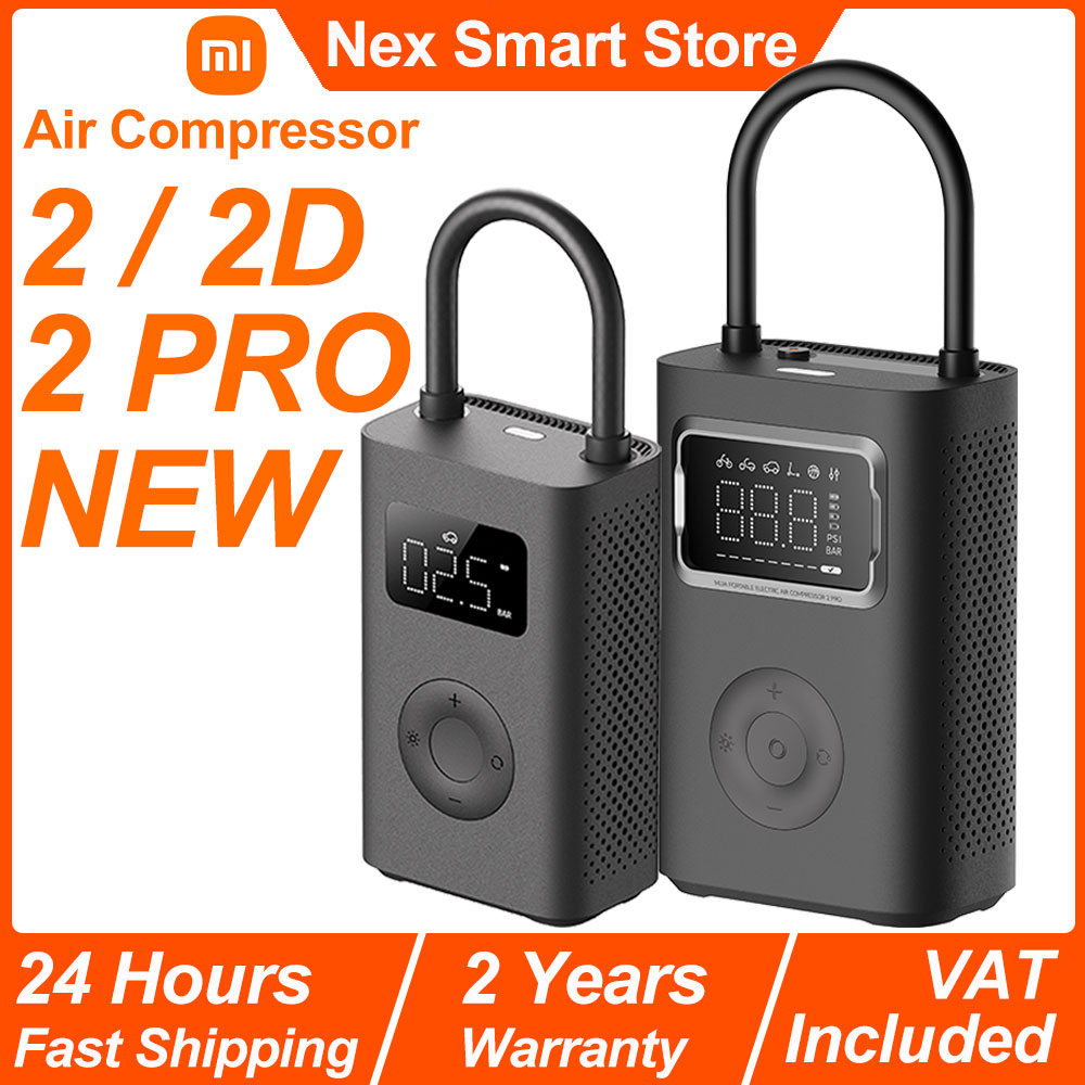 Compressore d'aria portatile Xiaomi Mijia 2 / 2D / 2PRO, gonfiatore digitale intelligente per rilevamento della pressione dei pneumatici, pompa d'aria elettrica portatile