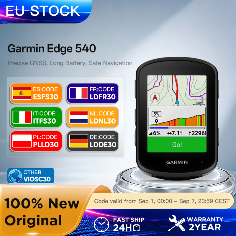 Computer da Ciclismo Garmin Edge 540 Standard, GNSS Multi-Banda, 42 Ore di Autonomia, Climbpro, Navigazione MTB e Strada, Piani di Allenamento, Notifiche Intelligenti