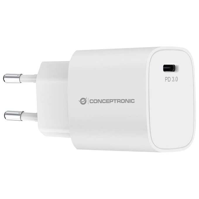 Conceptronic ALTHEA14W Caricabatterie USB-C 20W Power Delivery 3.0 Ricarica Rapida Universale colore Bianco