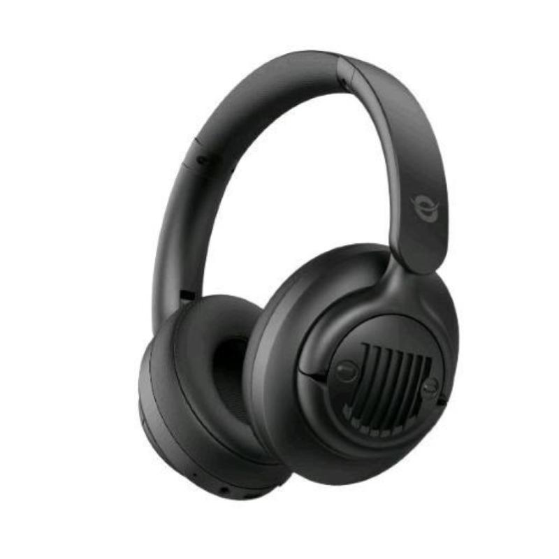 Conceptronic alvah02b cuffie stereo bluetooth 5.4 con microfono musica e chiamate cancellazione attiva del rumore anc ingrasso audio jack 3.5mm nero