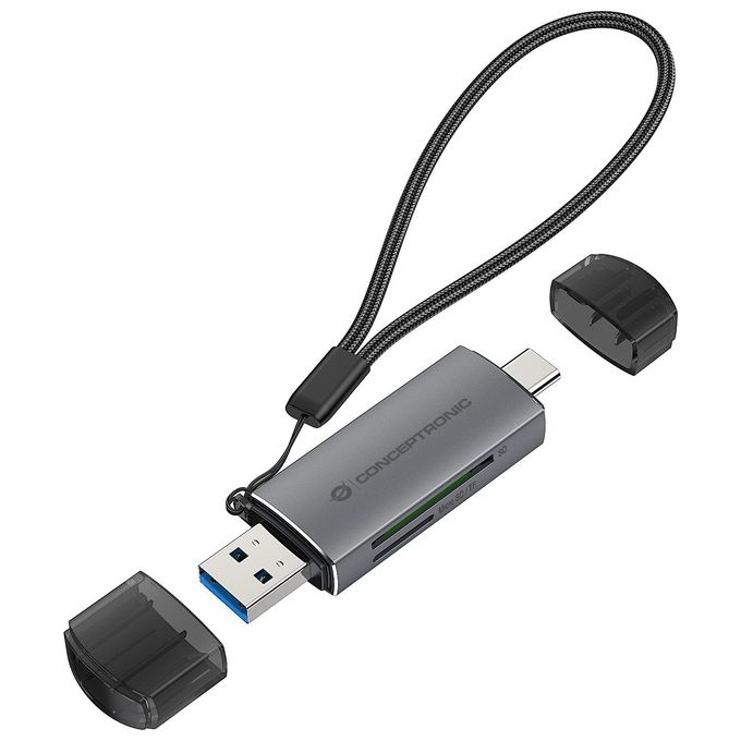 Conceptronic BIAN05G Lettore di Schede USB 3.2 Gen 1 Type-A-Type-C Grigio