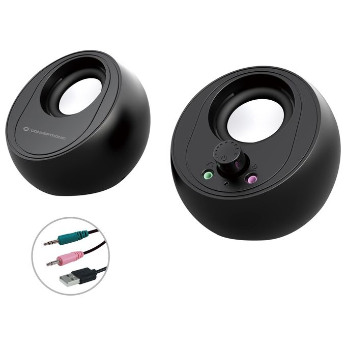 Conceptronic BJORN01B Casse PC 2.0 Bluetooth 5.0 10W Jack 3.5mm Alimentazione USB colore Nero