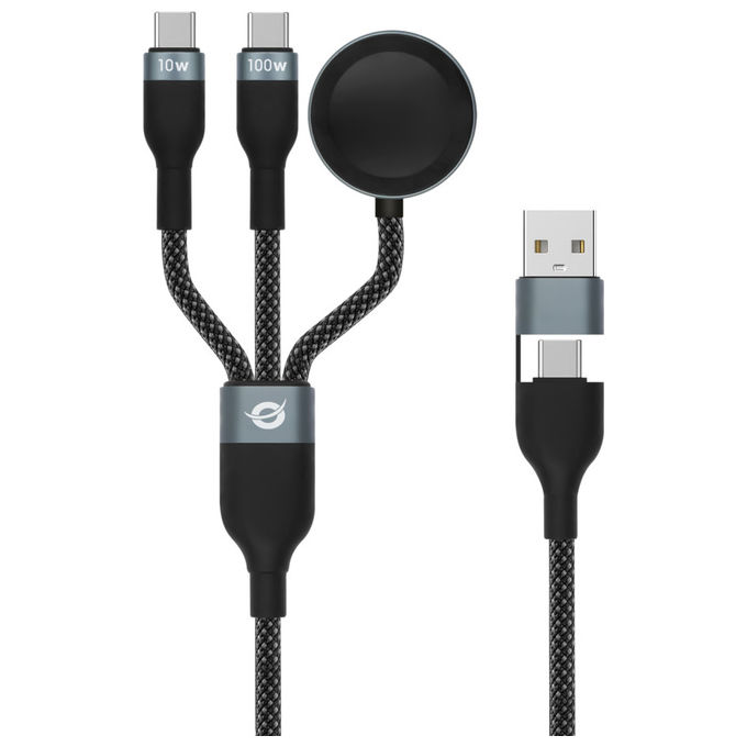 Conceptronic cavo USB 2.0 ETTA08B15 USB-A a 2x USB-C 1,5 m ricarica rapida 100 W 480 Mbps nero