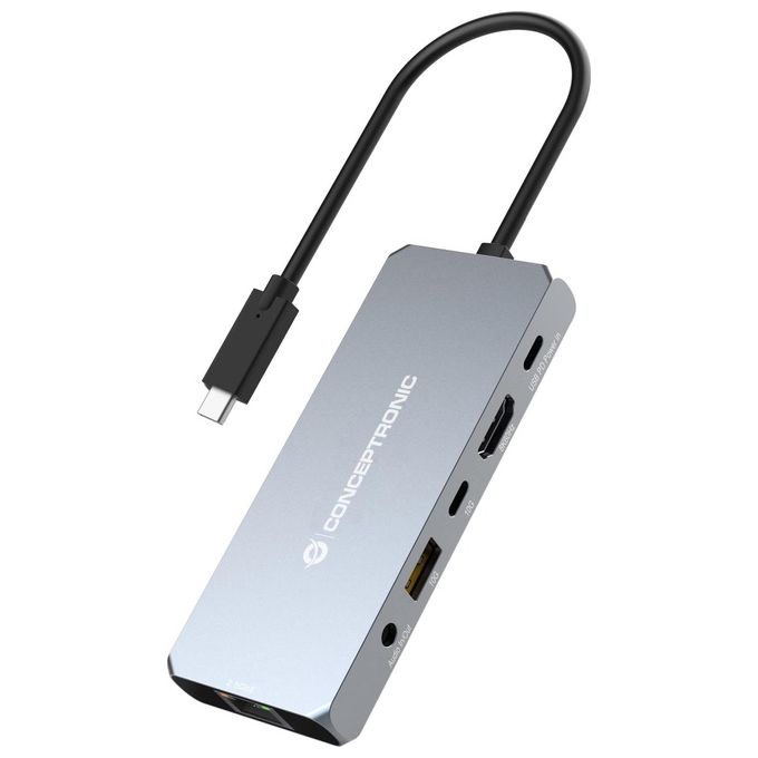 Conceptronic DONN22G Replicatore di Porte e Docking Station per Laptop Cablato USB 3.2 Gen 2 Type-C Grigio Conceptronic DONN22G Replicatore di Porte e Docking Station per Laptop Cablato USB 3.2 Gen 2 Type-C Grigio