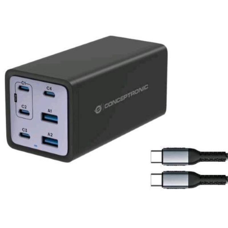 Conceptronic ozul06be 6-port 200w gan usb pd charger Conceptronic ozul06be 6-port 200w gan usb pd charger