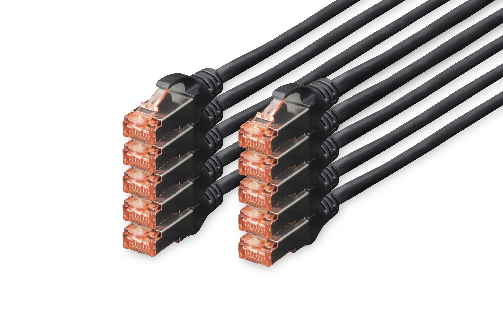 Confezione 10 Cavi Cat 6 Schermati S/Ftp Mt 025 Colore Nero Digitus Confezione 10 Cavi Cat 6 Schermati S/Ftp Mt 025 Colore Nero Digitus