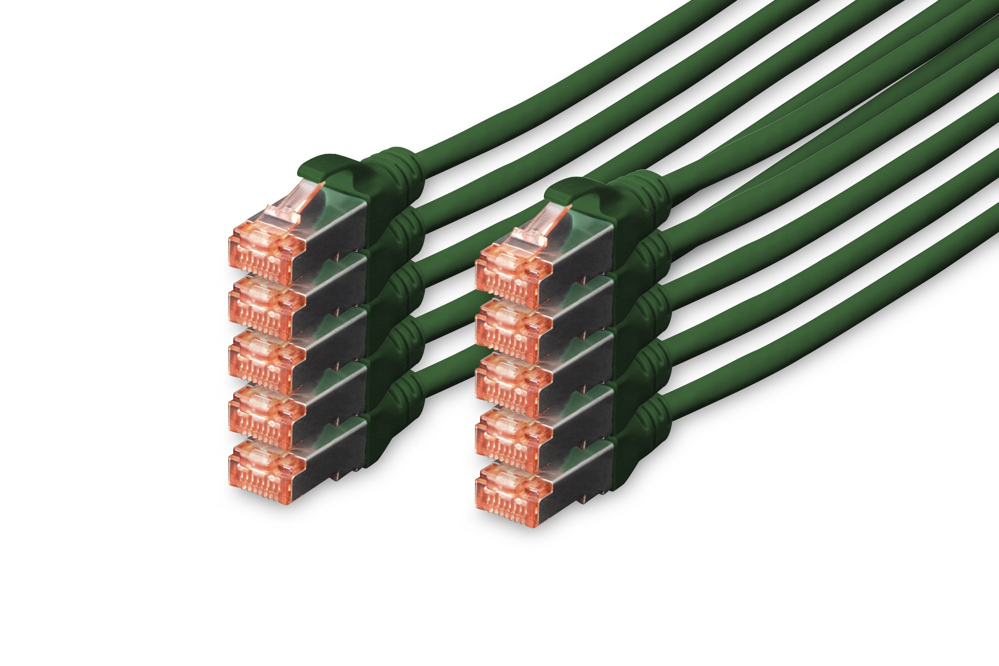 Confezione 10 Cavi Cat 6 Schermati S/Ftp Mt 025 Colore Verde Digitus