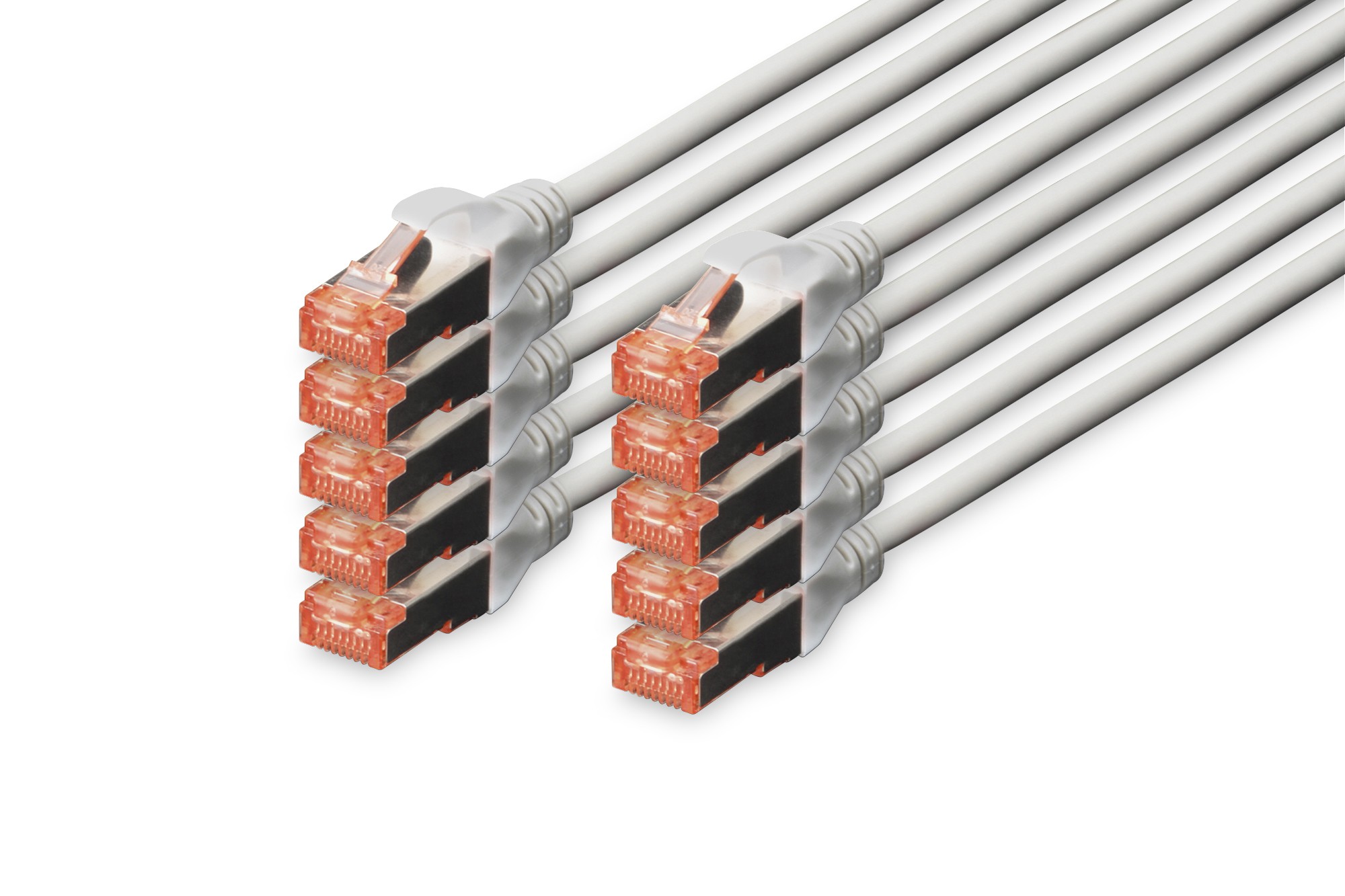 Confezione 10 Cavi Cat 6 Schermati S/Ftp Mt 3 Colore Grigio Digitus Confezione 10 Cavi Cat 6 Schermati S/Ftp Mt 3 Colore Grigio Digitus