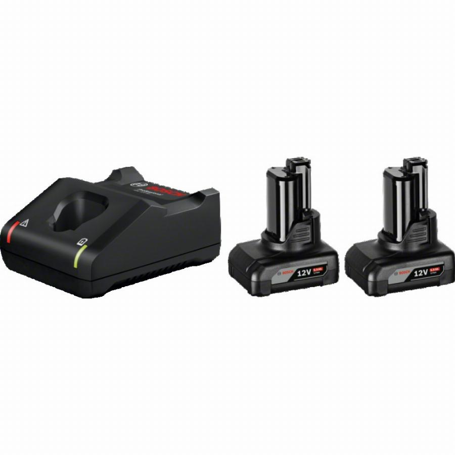 Confezione 2 Batterie Bosch 2 Batterie Gba 12v 6ah + Caricatore Gal12v-40 - 1600a01b20