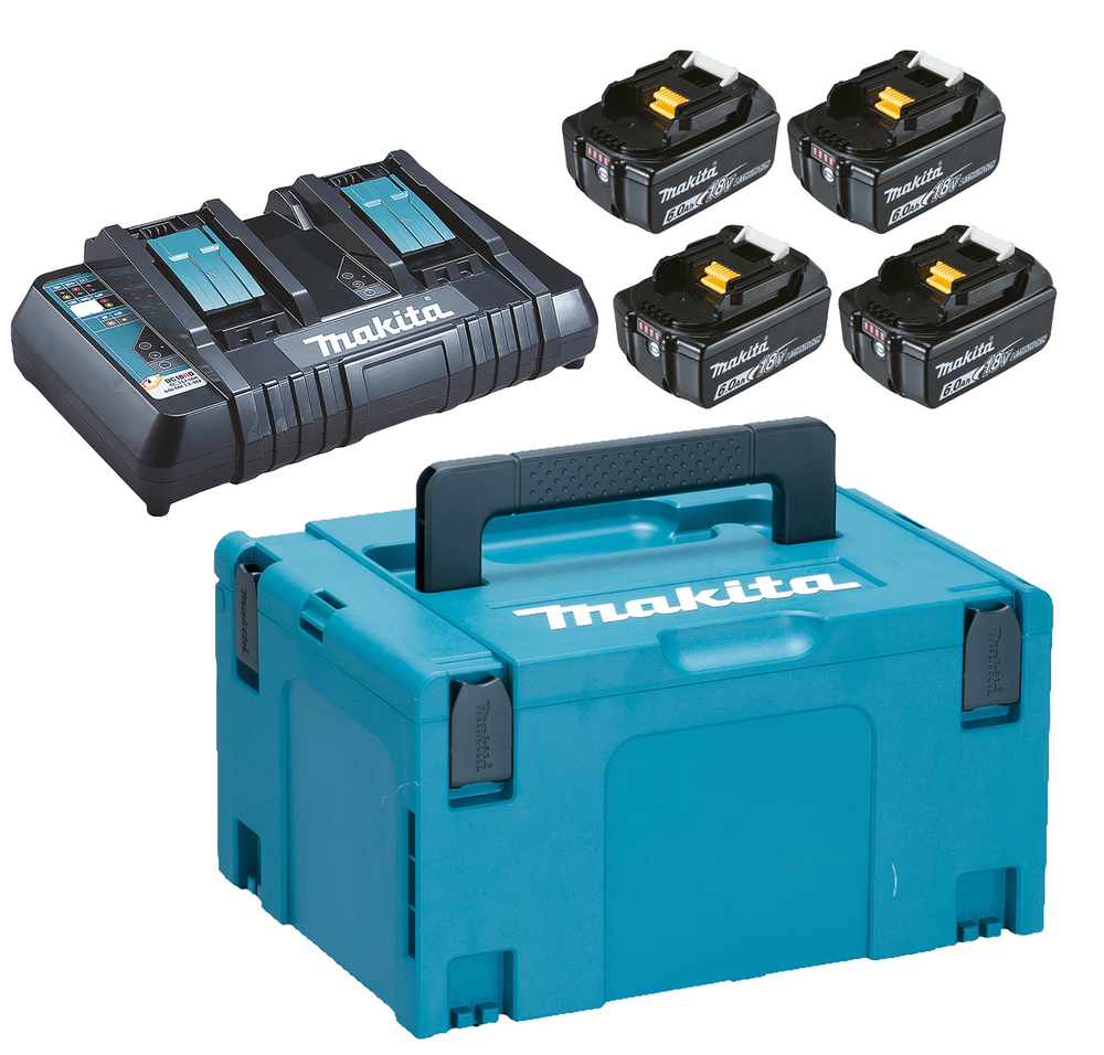 Confezione 4 Batterie Bl1860b Dc18rd Makpac Makita - 198091-4 Confezione 4 Batterie Bl1860b Dc18rd Makpac Makita - 198091-4