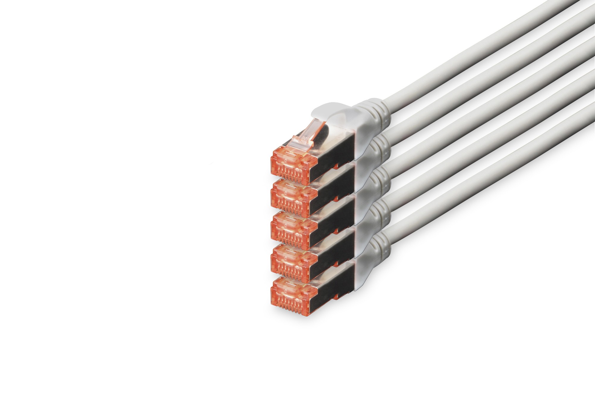 Confezione 5 Cavi Cat 6 Schermati S/Ftp Mt 15 Colore Grigio Digitus Confezione 5 Cavi Cat 6 Schermati S/Ftp Mt 15 Colore Grigio Digitus