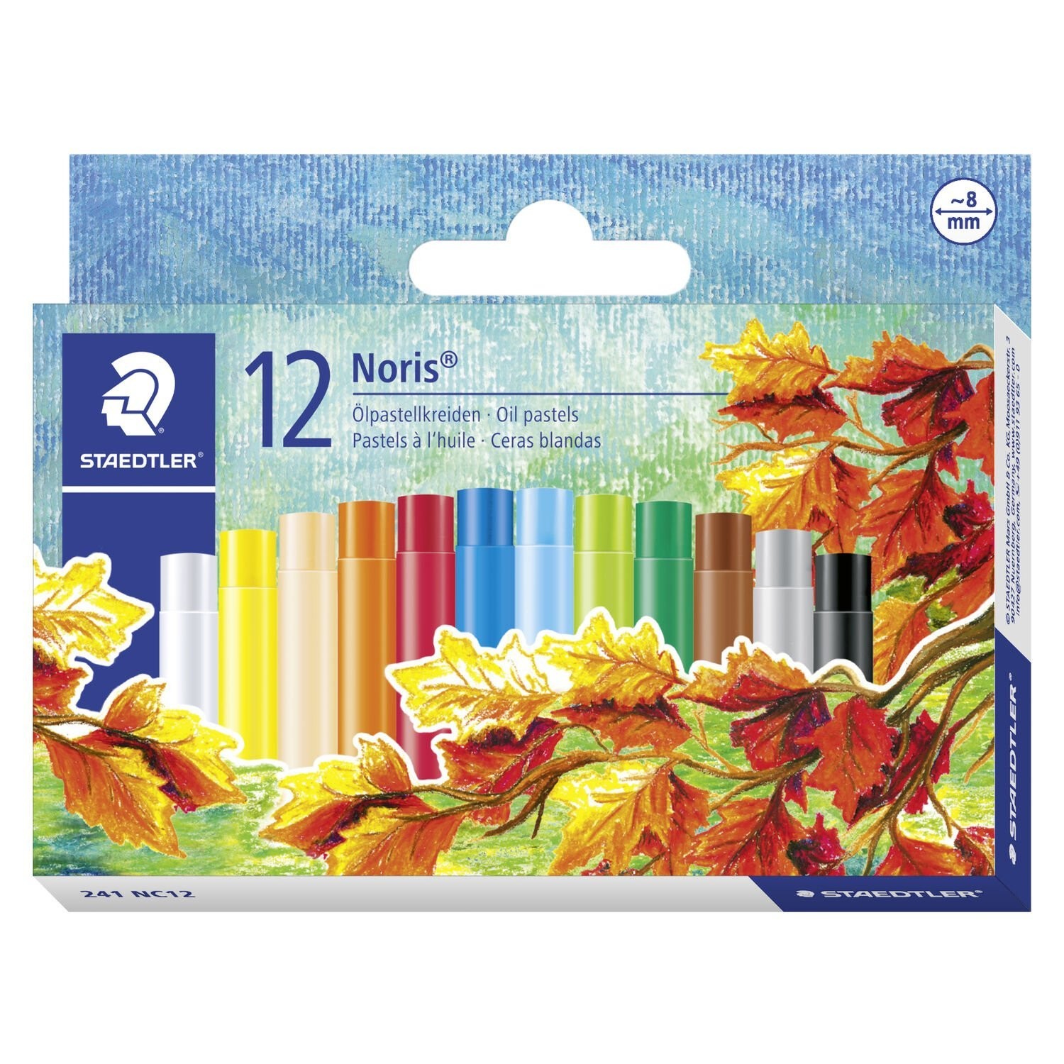 Confezione da 12 pastelli morbidi Staedtler Noris 241 - Diametro 8 mm - Resistenti alla rottura - Colori assortiti