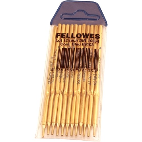 Confezione da 12 ricariche per penne a sfera Fellowes con base - Colore blu Confezione da 12 ricariche per penne a sfera Fellowes con base - Colore blu