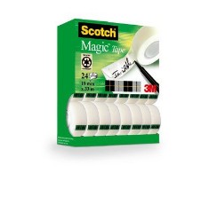 Confezione da 14 nastri adesivi invisibili Scotch Magic 19 mm x 33 m - Trasparenti