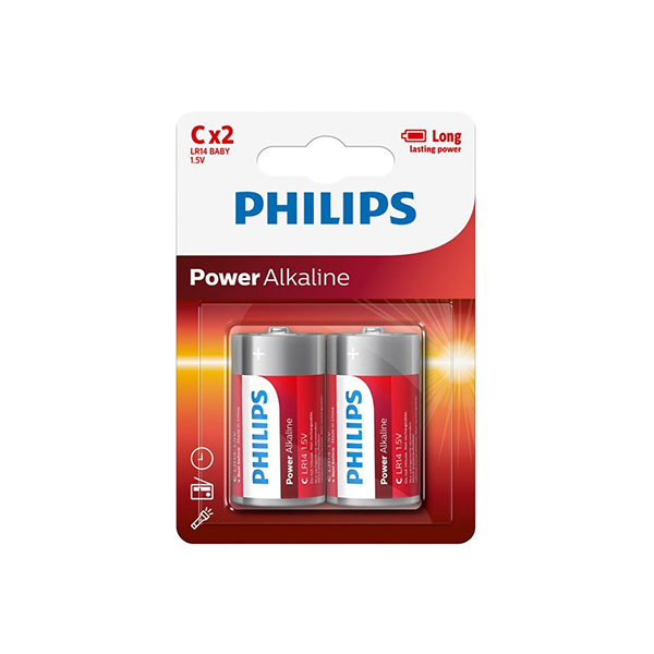 Confezione Da 2 C Philips Lr14p2b/05/ 1.5v/ Pile Alcaline