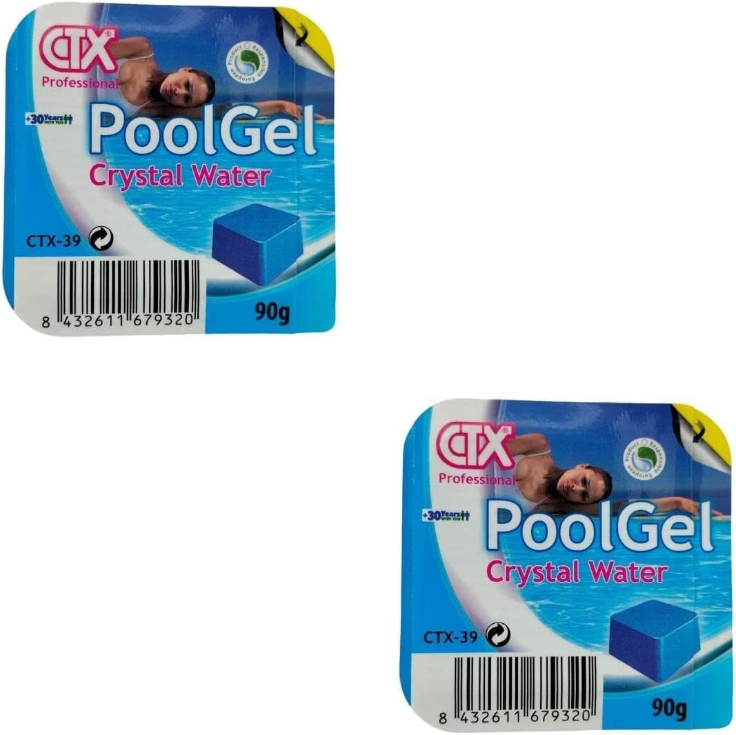 Confezione da 2 unità Gel flocculante monodose PoolGel CTX-39 Astralpool Pulitore e chiarificante per piscine Trasparenza totale dell'acqua