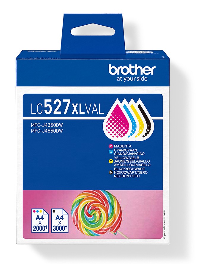 Confezione da 4 cartucce d'inchiostro originali Brother LC527XL - LC527XLVAL