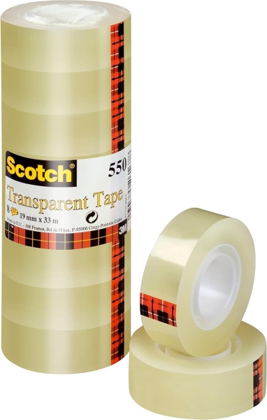Confezione da 8 nastri adesivi Scotch - 19 mm x 33 m - Trasparenti