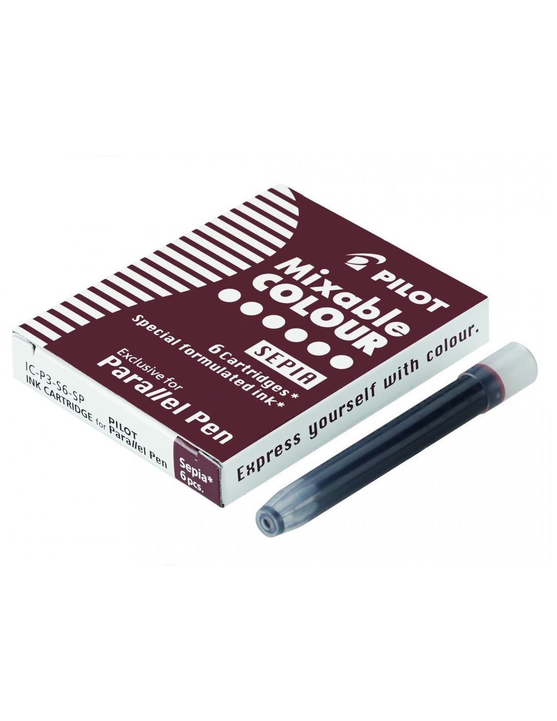 Confezione pilot da 6 ricariche per penne stilografiche parallele - Capacità 1 ml - Colore seppia Confezione pilot da 6 ricariche per penne stilografiche parallele - Capacità 1 ml - Colore seppia