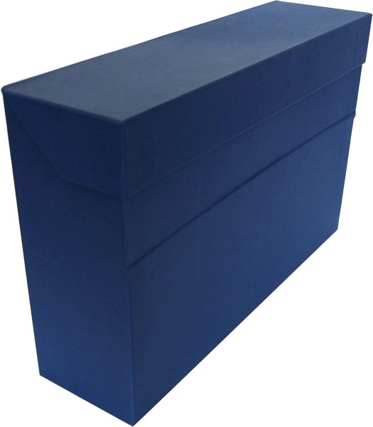 Contenitore in cartone rivestito in tessuto Geltex - Coperchio a scatto - Lembo con cerniera - 155 x 10 - Blu Contenitore in cartone rivestito in tessuto Geltex - Coperchio a scatto - Lembo con cerniera - 155 x 10 - Blu