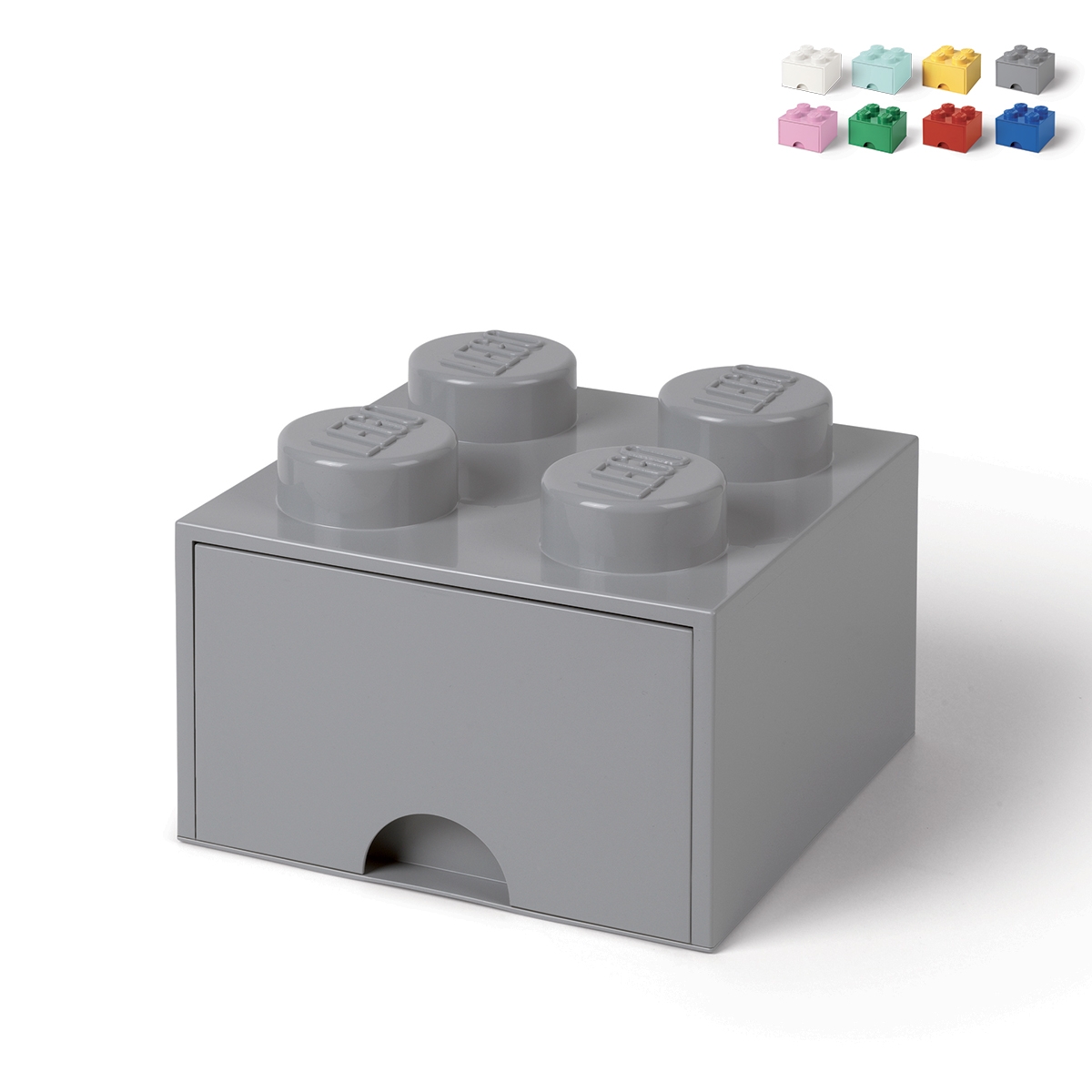 Contenitore Lego A 4 Scomparti Con Cassetto, Colore Grigio, Codice 40051740.