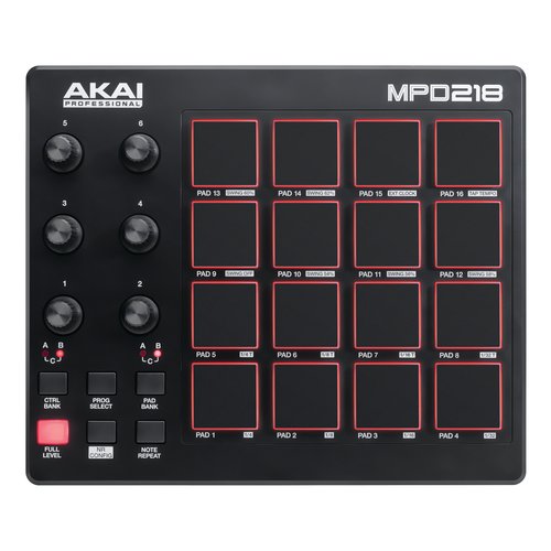 Controller disc jockey Akai MPD 218 Black