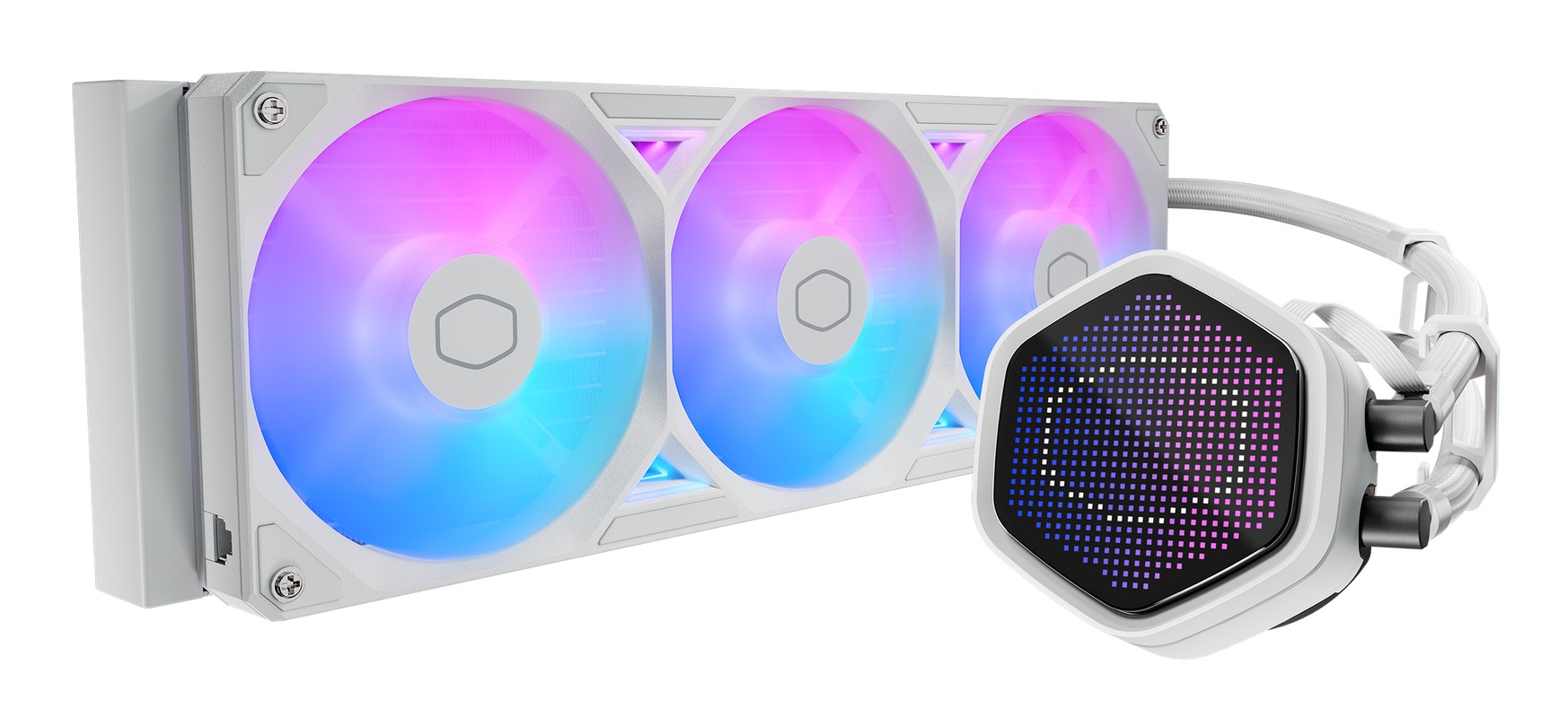 Cooler Master Dissipatore A Liquido Atmos Ii 2X120Mm Argb Kit Schermo Pixel Incl Bianco