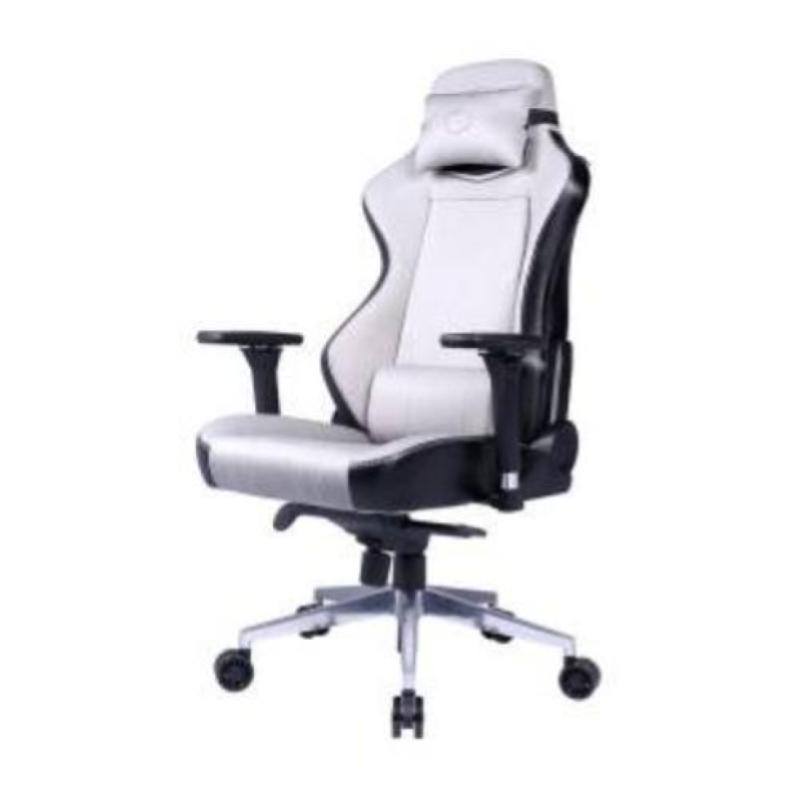 Cooler master gaming caliber x1c e` un sedia gaming regolabile con braccioli 4d e cuscini ergonomici bianco nero