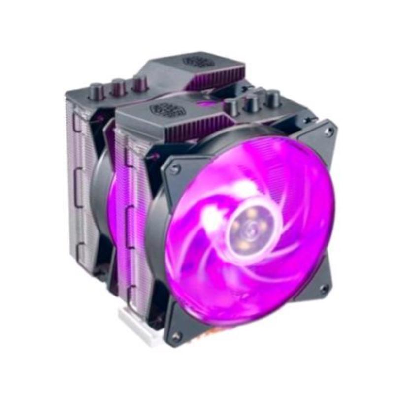 Cooler master masterair ma621p tr4 edition ventola esclusiva amd tr4 2x masterfan mf120r rgb 600-1800rpm 6 heatpipes wired rgb controller